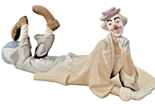 Lladro lying clown with - lying,