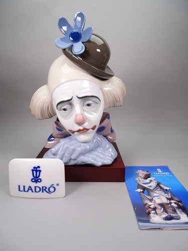 Lladro clown head with bowler - head,